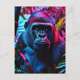 Cartão Postal Neon Gorilla