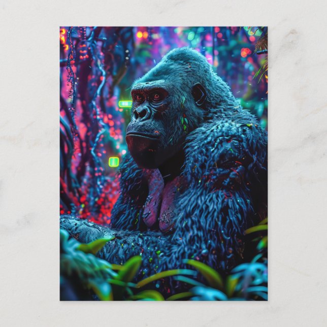 Cartão Postal Neon Gorilla (Frente)