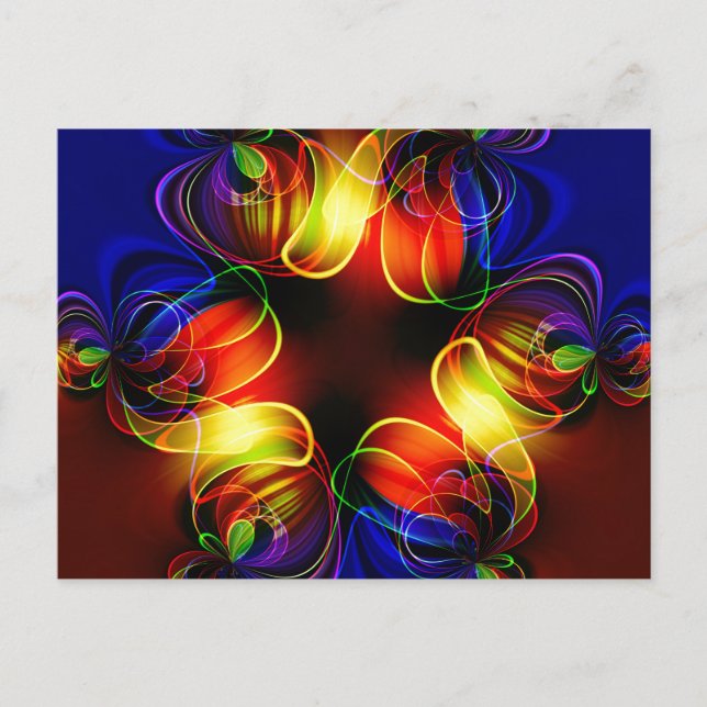 Cartão Postal Neon Lights Fractal (Frente)