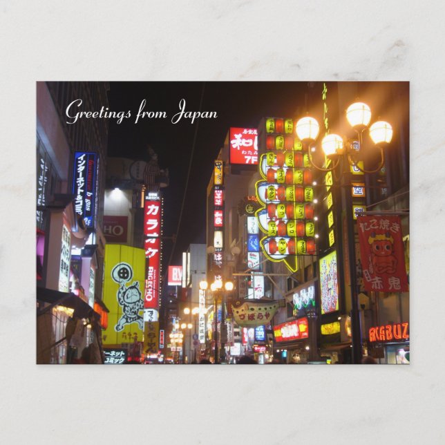 Cartão Postal neon osaka (Frente)