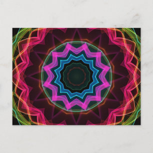 Cartão Postal Neon Rainbow Star