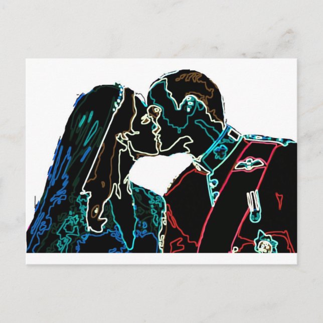 Cartão Postal Neon Will e Kate (Frente)