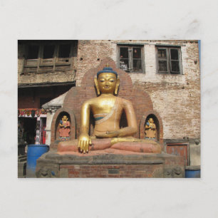 Cartão Postal Nepal - Katmandu - Buda no Templo de Swayambunath