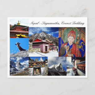 Cartão Postal Nepal, Sagarmatha - Trilha do Everest / Montanhas