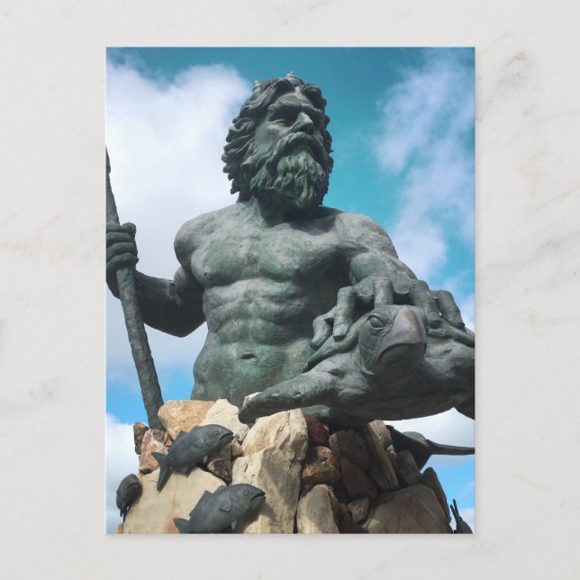 Cartão Postal Neptune do rei na virgínia Beach (Frente)