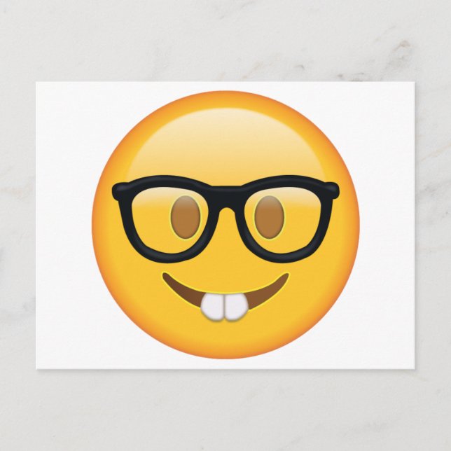 Cartão Postal Nerd com Óculos - Emoji (Frente)