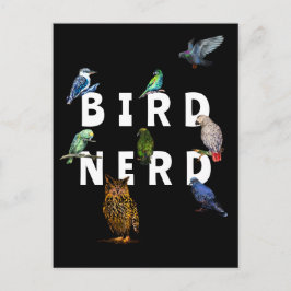 Cartão Postal NERD DE PÁSSAROS, papagaios, coruja, pombos, kooka