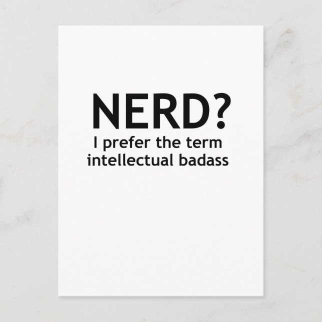 Cartão Postal Nerd? Engraçado, design nerd (Frente)