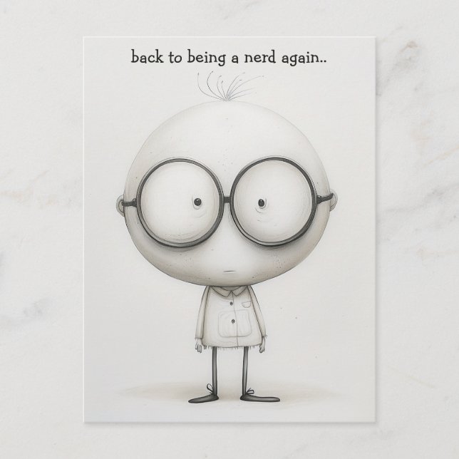 Cartão Postal Nerd estudante (Frente)