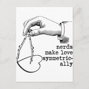Cartão Postal Nerd fazem amor simetricamente