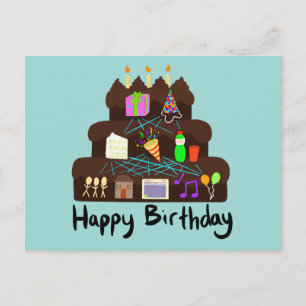 Cartão Postal Nerdy Birthday Neural Network