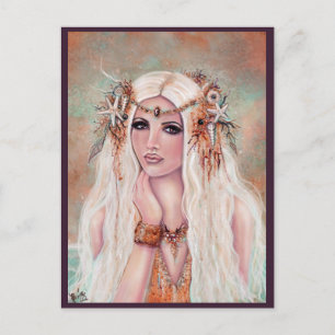 Cartão Postal Nereides ninfh mermaid art por Renee Lavoie