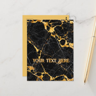 Cartão Postal Nero Portoro Luxo Mármore Preto Dourado Design
