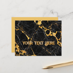 Cartão Postal Nero Portoro Luxo Mármore Preto Dourado Design