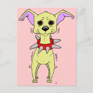 Cartão Postal Nervous Chihuahua Cartoon