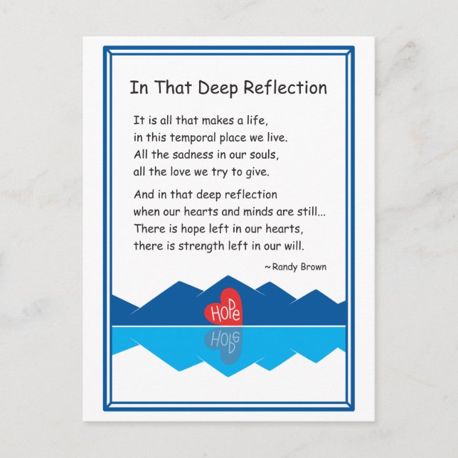 Cartão Postal Nessa Reflexão Profunda 2_ (Frente)