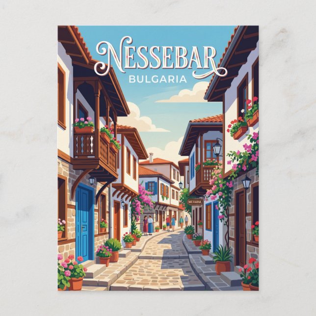 Cartão Postal Nessebar Bulgária (Frente)