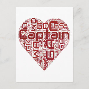 Cartão Postal Netball Positions Heart Design