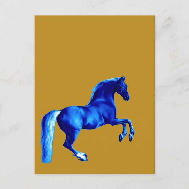 Cartão Postal Neto do Godolphin Arabian ... Cavalo Azul (Frente)