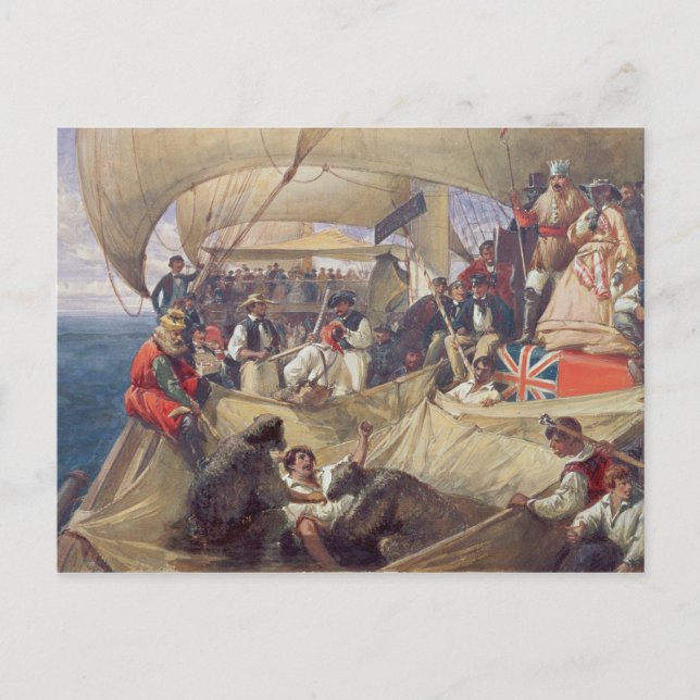 Cartão Postal Netuno no Conselho do 'Newcastle' atravessando o (Frente)