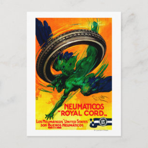 Cartão Postal Neumaticos Royal Cord Vintage Poster Europe