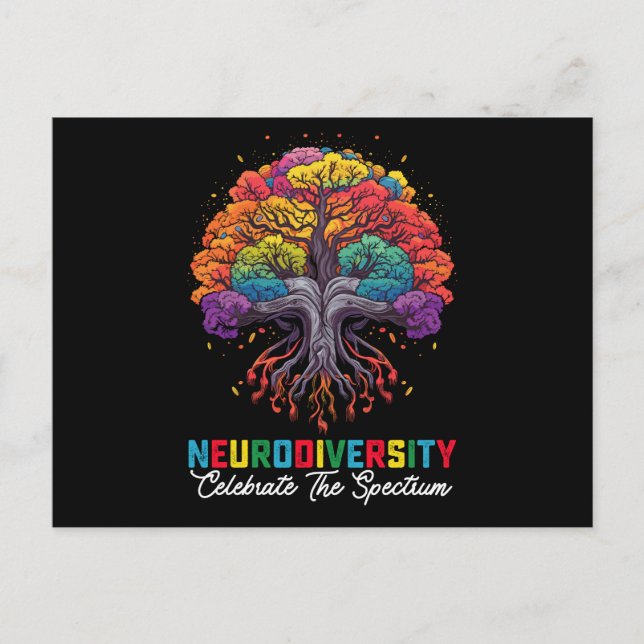 Cartão Postal Neurodiversidade Celebra O Autismo Do Espectro (Frente)