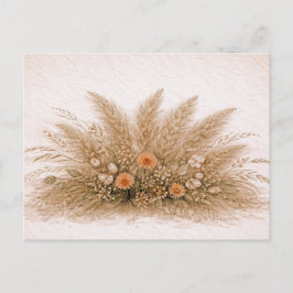 Cartão Postal Neutral Boho Pampas Grass Wildflower Arrangement 