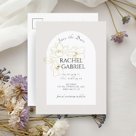 Cartão Postal Neutro | Boho Arch Dourado Casamento Floral