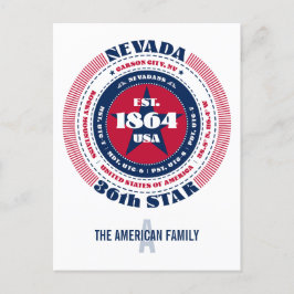 Cartão Postal Nevada, Carson City, NV, Patriótico, Monograma