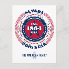 Cartão Postal Nevada, Carson City, NV, Patriótico, Monograma