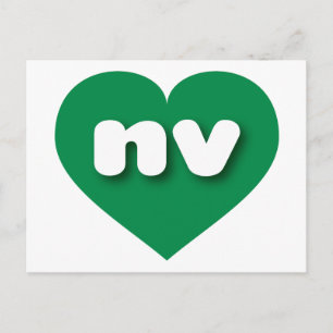 Cartão Postal Nevada Green Heart - amor