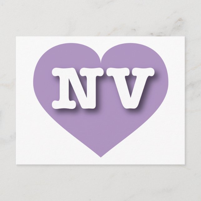 Cartão Postal Nevada Lavanda Heart - Eu amo NV (Frente)