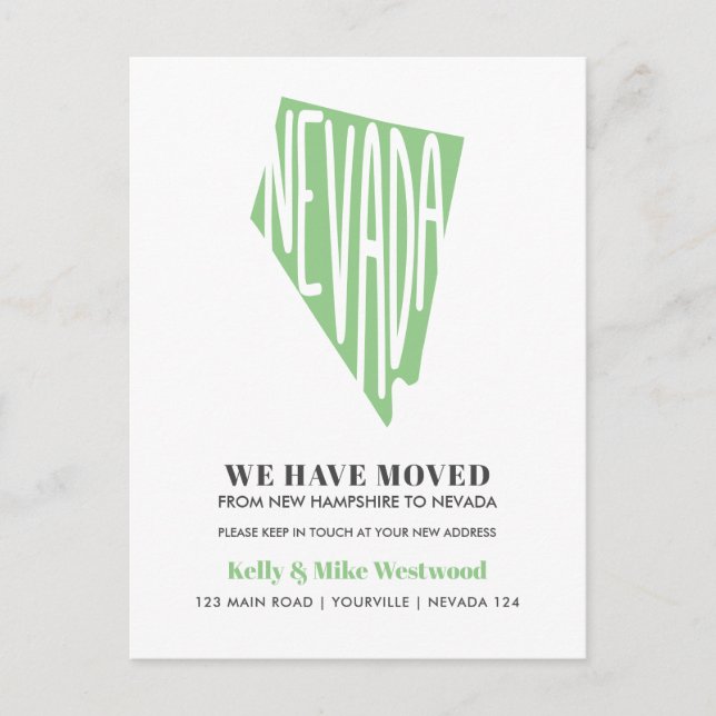 Cartão Postal NEVADA Mudamos o novo endereço Novo lar (Frente)