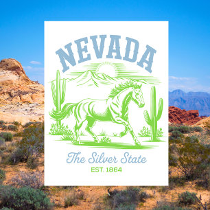 Cartão Postal Nevada O Estado Prata Est. 1864 Cavalo Selvagem