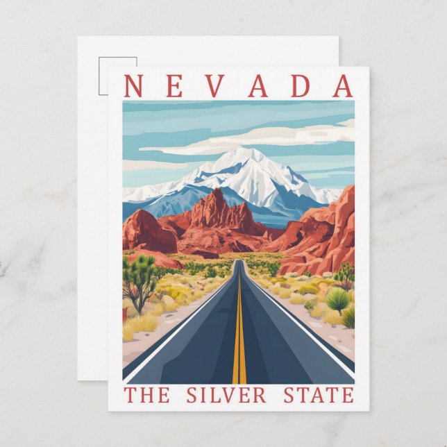 Cartão Postal Nevada the Silver State USA Viagem Place (Frente/Verso)