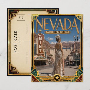 Cartão Postal Nevada Vintage Art Deco Era de Ouro