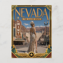 Cartão Postal Nevada Vintage Art Deco Era de Ouro