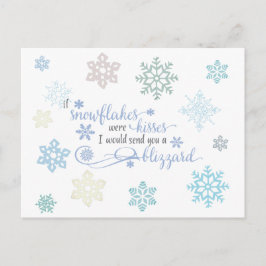 Cartão Postal nevão de Snowflake Kisses Feriado de inverno