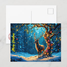 Cartão Postal Neve de Natal brilho brilhante colorido