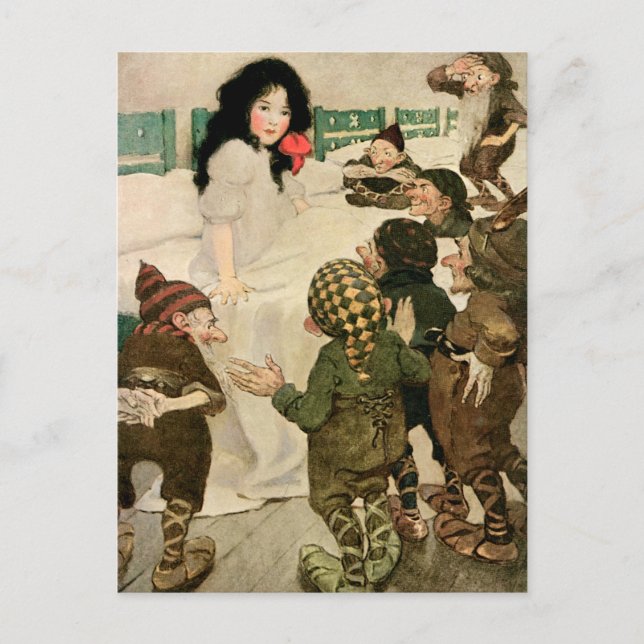 Cartão Postal "Neve e os Sete Homens Pequenos" (Frente)