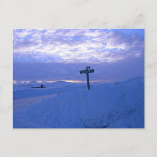 Cartão Postal Neve e pôr do sol