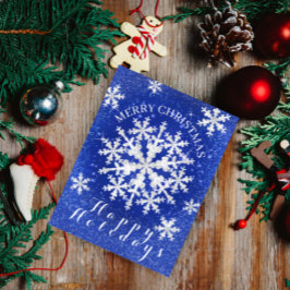 Cartão Postal Neve Flakes Azul Branco