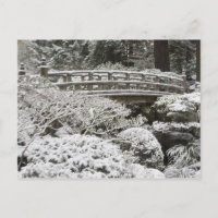 Neve no Jardim Japonês de Portland,
