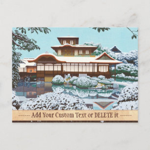 Cartão Postal Neve no Templo de Hiunkaku cenário de inverno japo