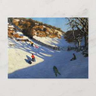Cartão Postal Neve no vale perto de Monyash Derbyshire