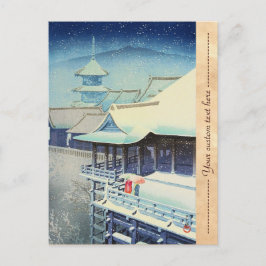 Cartão Postal Neve primavera em Kiyomizu Temple Hasui Kawase han