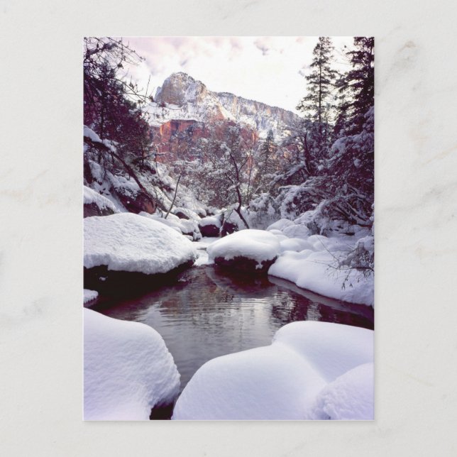 Cartão Postal Neve profunda nos Middle Emerald Pools (Frente)