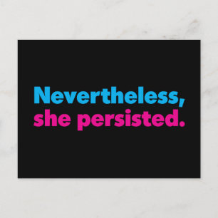Cartão Postal Nevertheless She Persisted Black Postcard