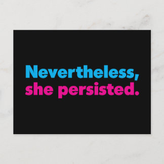 Cartão Postal Nevertheless She Persisted Black Postcard