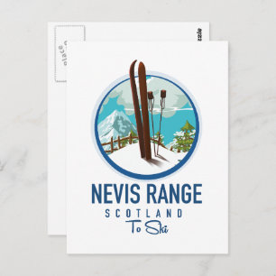 Cartão Postal Nevis Range scotland Ski logo